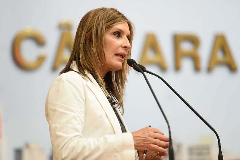 Vereadora Mônica Leal, autora da proposta, no Plenário da Câmara 