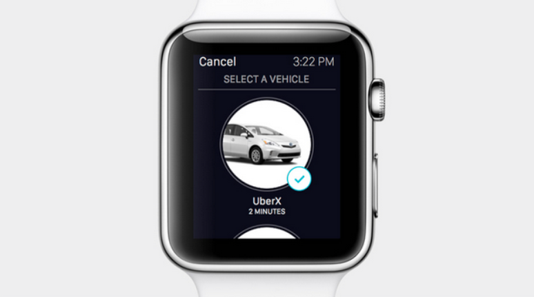 <p>Aplicativo do Uber desenvolvido para Apple Watch</p>