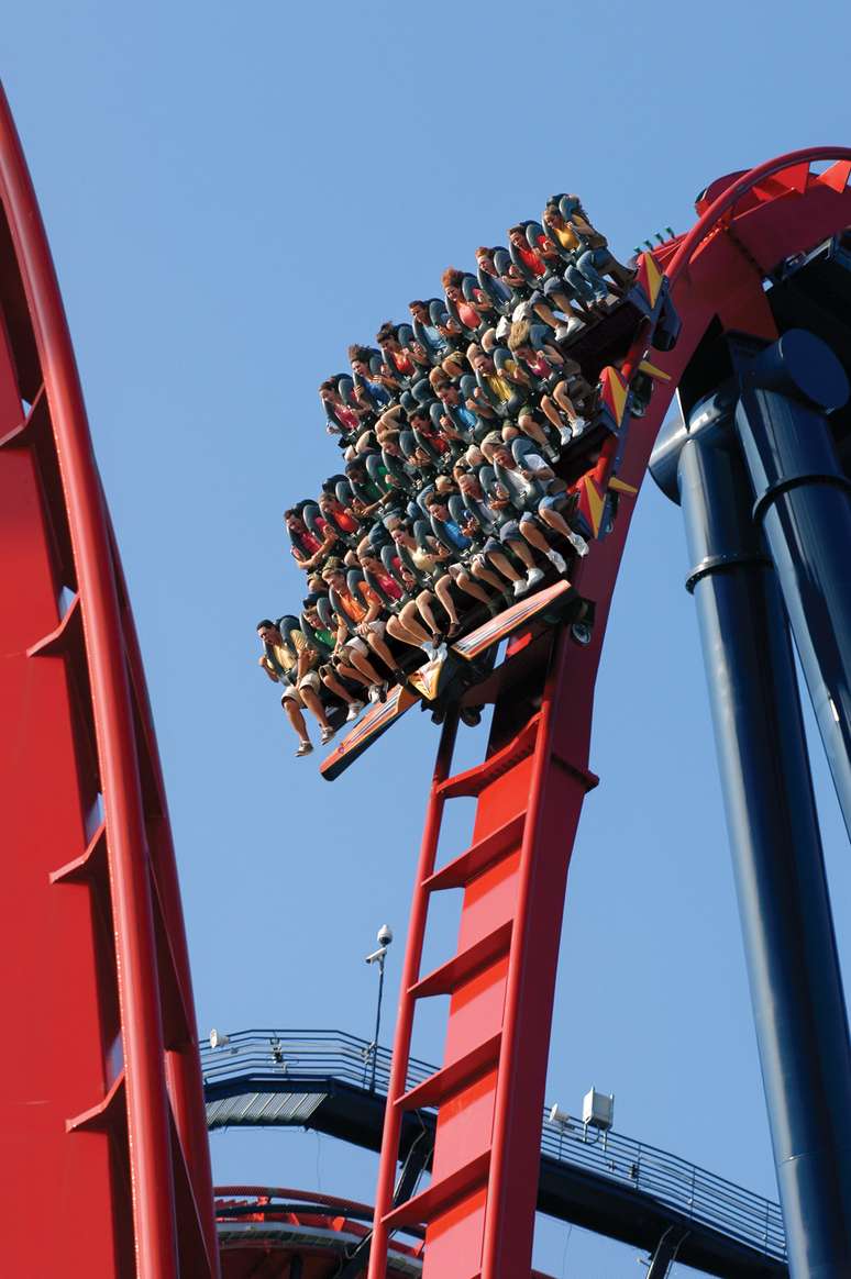 No começo do trajeto, SheiKra chega a uma altura de 61 metros e para em um ângulo de 90º antes de descer em uma velocidade de 112 km/h