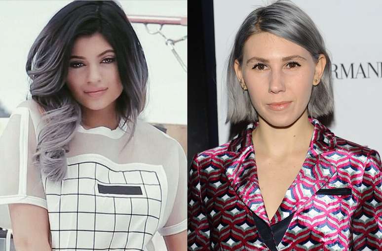 Kylie Jenner e Zosia Mamet com cabelo cinza