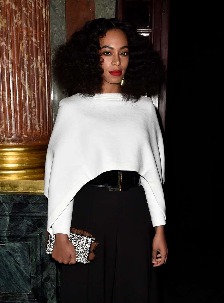 Solange Knowles, irmã de Beyoncé, no desfile da Balmain