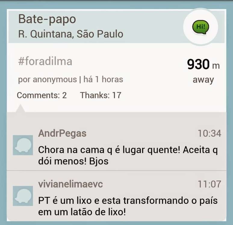 Ofensas trocadas entre simpatizantes e opositores da presidente Dilma