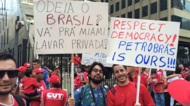 Protesto pela Petrobras criticou oposição do governo Dilma