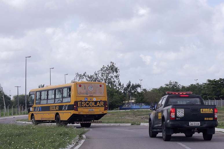 &ocirc;nibus foram queimados durante a revolta de alguns presos