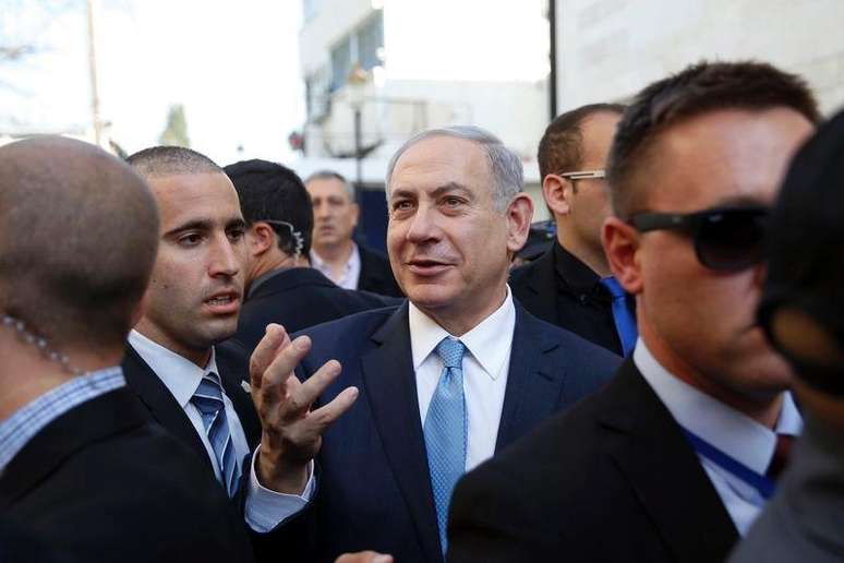 Premiê de Israel Benjamin Netanyahu em Ashkelon durante votação. 17/03/2015.