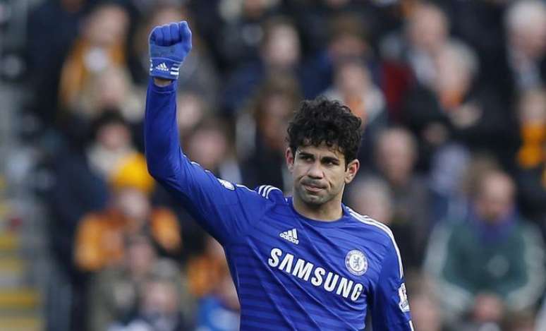 Diego Costa em partida do Chelsea contra o Hull City no Campeonato Inglês. 22/03/2015