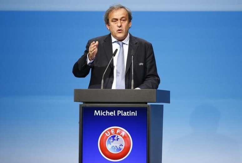 Presidente da Uefa, Michel Platini, durante discurso em Viena.  24/03/2015