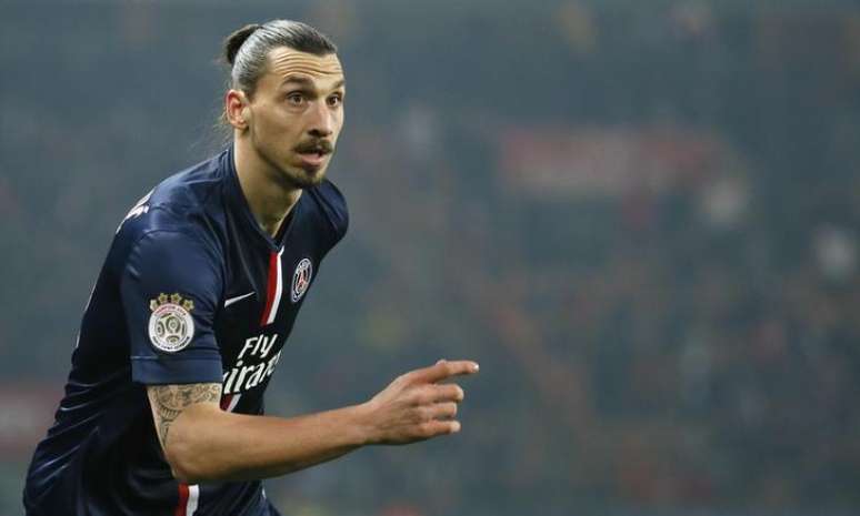 <p>Ibrahimovic durante jogo do PSG contra o Lorient</p>