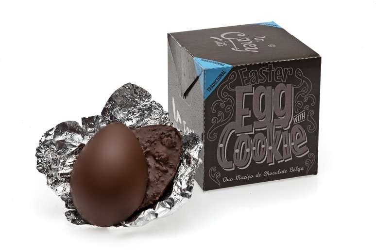 Especializada em cookies, a Mr. Cheney lança o ovo maciço nos sabores cookie tradicional e triplo chocolate com 55g. Preço R$ 13,90. Informações: 11 5581-5658