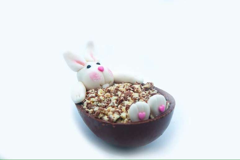 Outra delícia e fofura da Sweetshot Atelier é o ovo de “coelho na banheira”, que sai por R$ 85. Informações: (11) 98494-2211 ou (11) 98134-9954