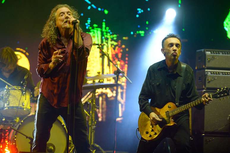 Robert Plant, líder do Led Zeppelin, durante o Lollapalooza no Autódromo de Interlagos, em São Paulo