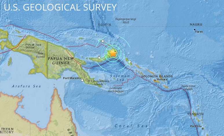Terremoto forte atingiu Papua Nova Guiné nesta segunda-feira, mas não provocou tsunamis