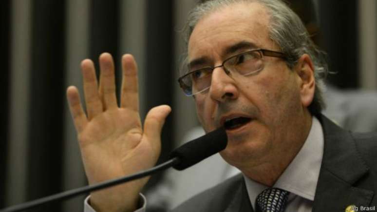 Eduardo Cunha, na Alesp; ele disse à BBC Brasil que protestos ajudam sua 'votação do outro lado'