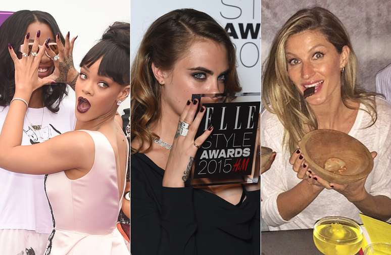 O vinho ganhou as unhas de Rihanna, Cara Delevingne e Gisele B&uuml;ndchen