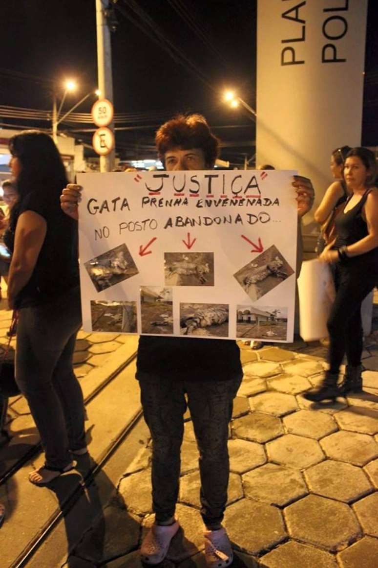 Manifestantes protestaram contra a morte de animais na cidade