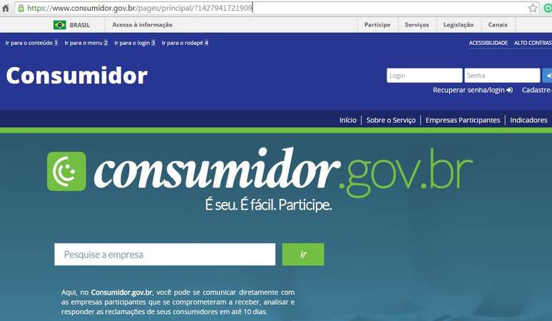 Estão relacionadas na plataforma online apenas empresas que aderiram ao serviço de forma espontânea