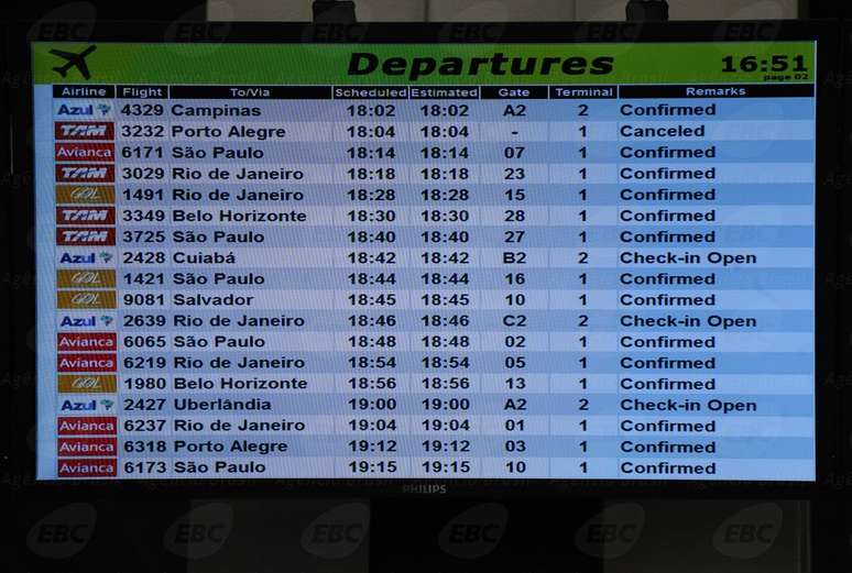  Aeroportos têm 155 voos cancelados e 17 com atraso durante a manhã até este sábado