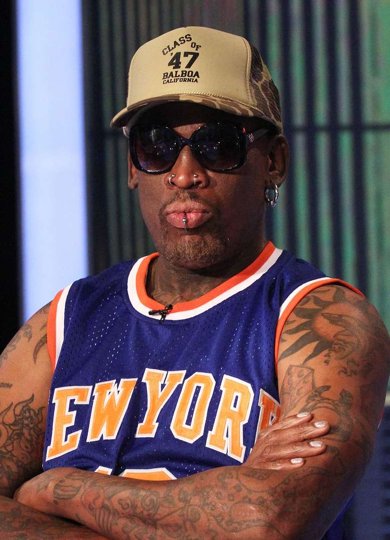 <p>Dennis Rodman foi 5 vezes campeão da NBA</p>