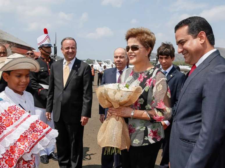 <p>Dilma chega para a C&uacute;pula das Am&eacute;ricas</p>