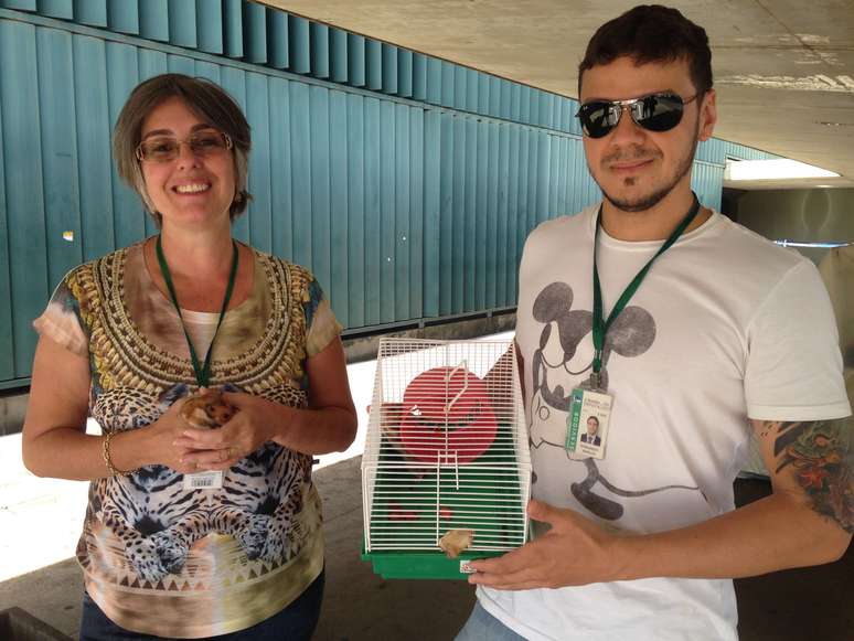 Cláudia e Fernando adotaram hamsters soltos na CPI da Petrobras