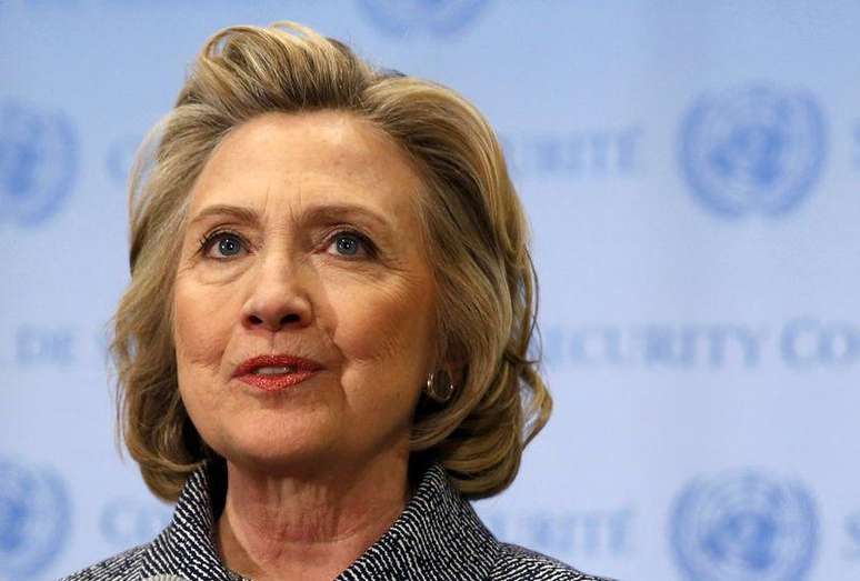 A ex-secretária de Estado norte-americana Hillary Clinton durante entrevista coletiva em Nova York, em 10 de março