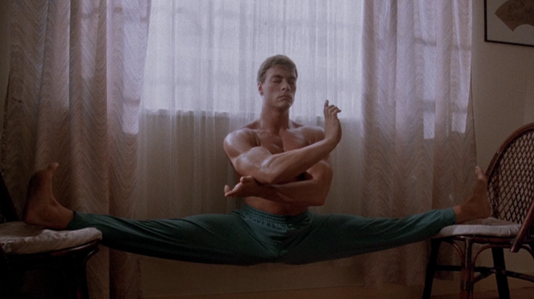 <p>Jean-Claude Van Damme, famoso por suas habilidades de artes marciais, também foi bailarino. No filme O Grande Dragão Branco (Bloodsport), de 1988, ele dá um show de flexibilidade</p>