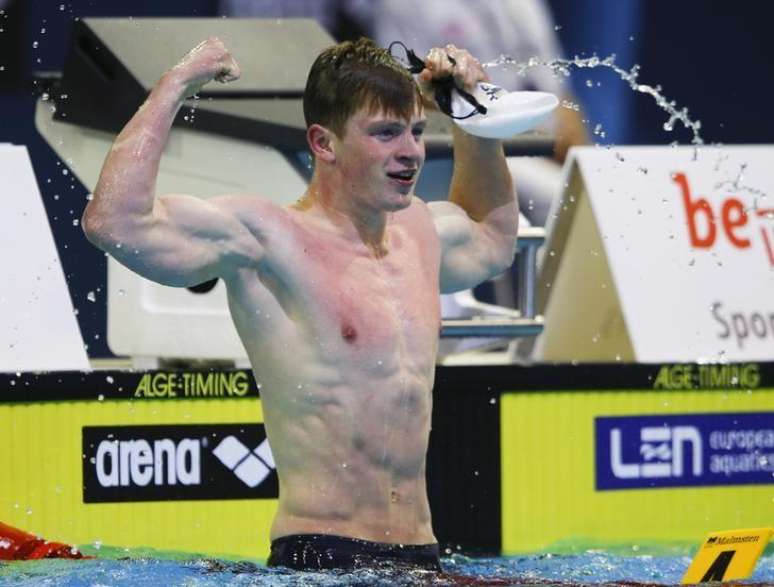 O nadador britânico Adam Peaty durante campeonato europeu de natação em Berlim, na Alemanha, em agosto do ano passado. 22/08/2014