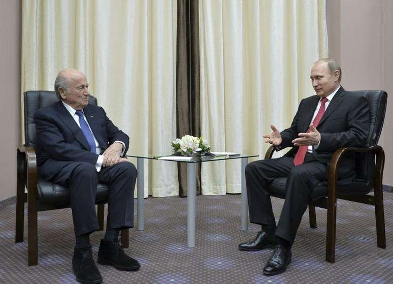 Presidente russo, Vladimir Putin, recebeu o presidente da Fifa, Joseph Blatter, em Sochi