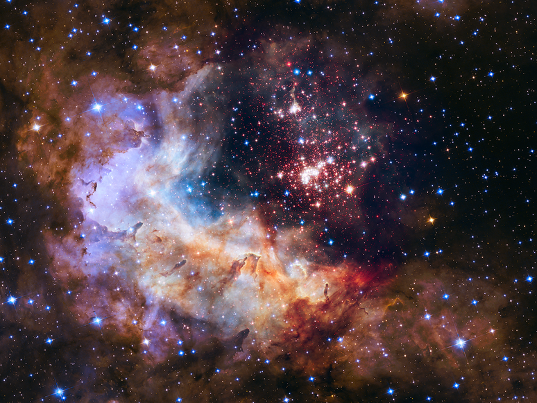 Imagem de estrelas com aproximadamente dois milhões de anos é captada pelo Hubble