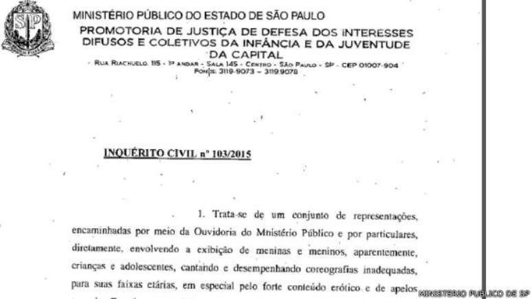 Minist&eacute;rio P&uacute;blico de S&atilde;o Paulo abriu investiga&ccedil;&atilde;o sobre "sexualiza&ccedil;&atilde;o" de MC Melody