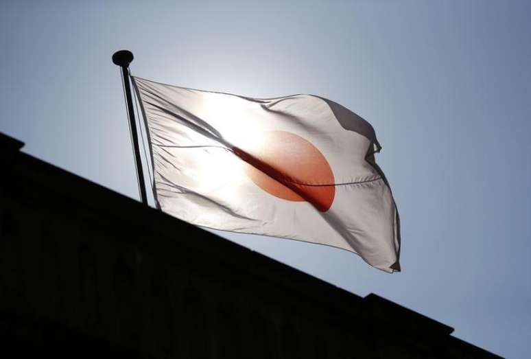 Bandeira japonesa em Tóquio