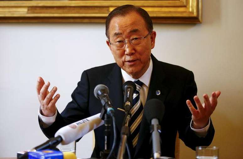 Secretário-geral da ONU, Ban Ki-moon, no Vaticano. 28/4/2015