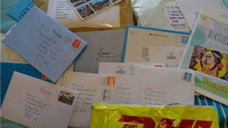  Cartões chegaram de Dubai, Nova Zelândia, Finlândia, Dinamarca, Noruega, Egito e Alemanha 