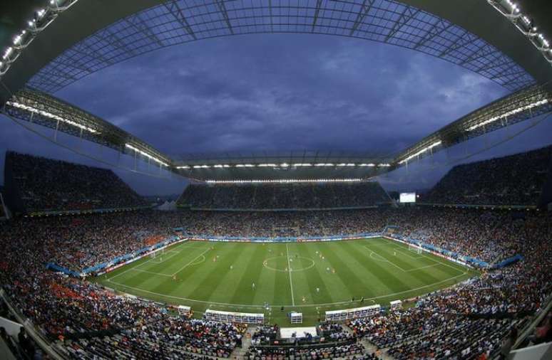 Vista da Arena Corinthians durante semifinal da Copa do Mundo entre Holanda e Argentina