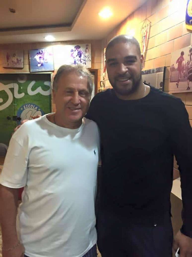 Zico e Adriano se encontraram nesta quinta-feira, no Rio de Janeiro