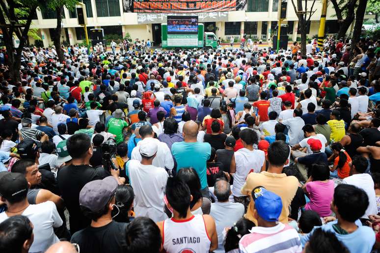 Milhares se reuniram para assistir Manny Pacquiao