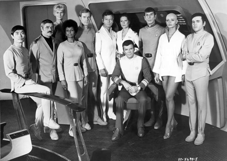 Grace Lee Whitney e o elenco de 'Star Trek'