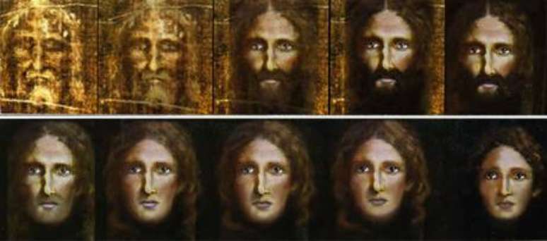 Usando o Santo Sudário, os investigadores da polícia italiana refizeram um retrato de Jesus a partir do negativo sobre o material