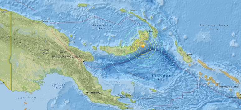 Terremoto de magnitude 7,4 sacode o leste de Papua Nova Guiné 