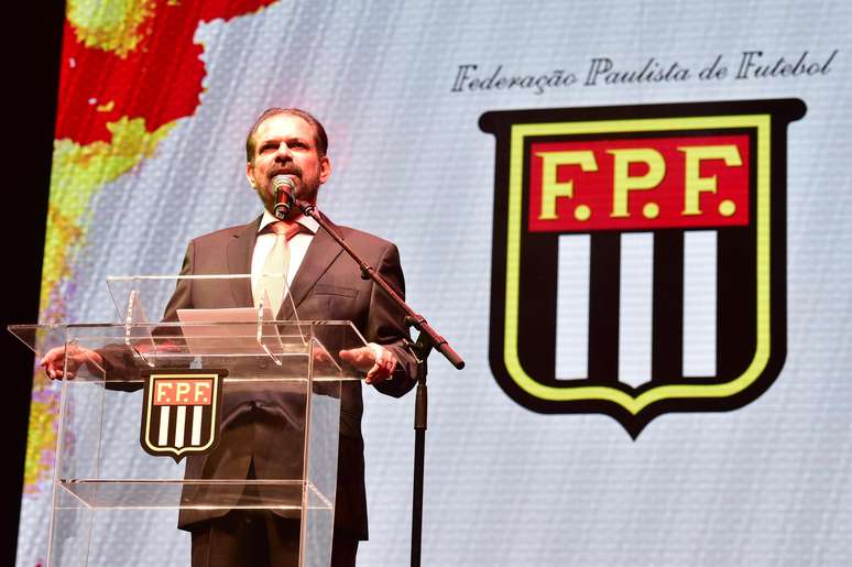 Reinaldo Carneiro Bastos, presidente da FPF, durante Festa do Paulistao 2015, no Espaco das Americas