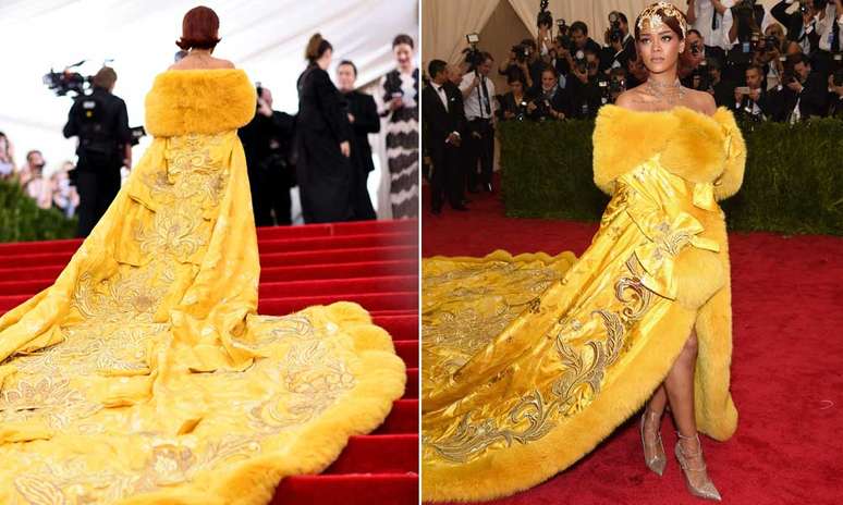 Só deu Rihanna nos comentários sobre os vestidos do baile do MET, em Nova York