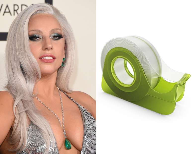 Em vez de lenços faciais, demaquilante ou óleo de bebê, Lady Gaga usa fita adesiva para remover a maquiagem. Sua maquiadora usou o produto para tirar o excesso de glitter preto em torno de seus olhos nos MTV Video Awards