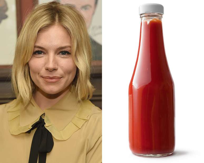 Sienna Miller teve que recorrer ao catchup depois de um desastre com a tintura dos cabelos.  “Uma vez eu usei henna para tingir o meu cabelo de castanho para uma audição. Mal sabia que era a pior coisa que poderia ter feito, porque reveste os folículos de modo que nada mais pode penetrar. Acabei tendo que colocar catchup nele por cerca de um ano para me livrar da coloração verde.”