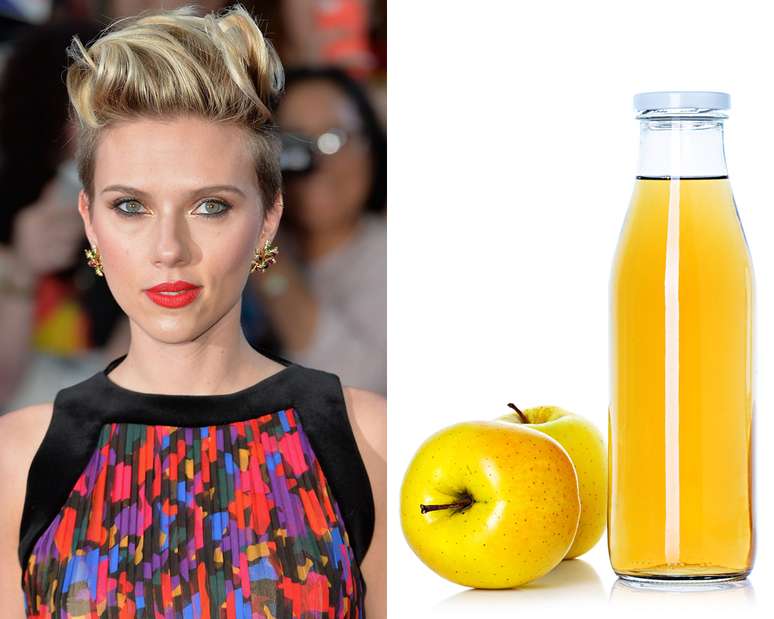 Scarlett Johansson decidiu buscar um caminho diferente para manter sua pele bonita. Em vez de cremes, aposta em vinagre de ma&ccedil;&atilde;, que ela afirma equilibrar os n&iacute;veis do pH natural da pele e restaurar o aspecto luminoso. &ldquo;&Eacute; um pouco fedido, mas se voc&ecirc; n&atilde;o est&aacute; dormindo com o seu namorado, &eacute; realmente eficaz&rdquo;, comentou