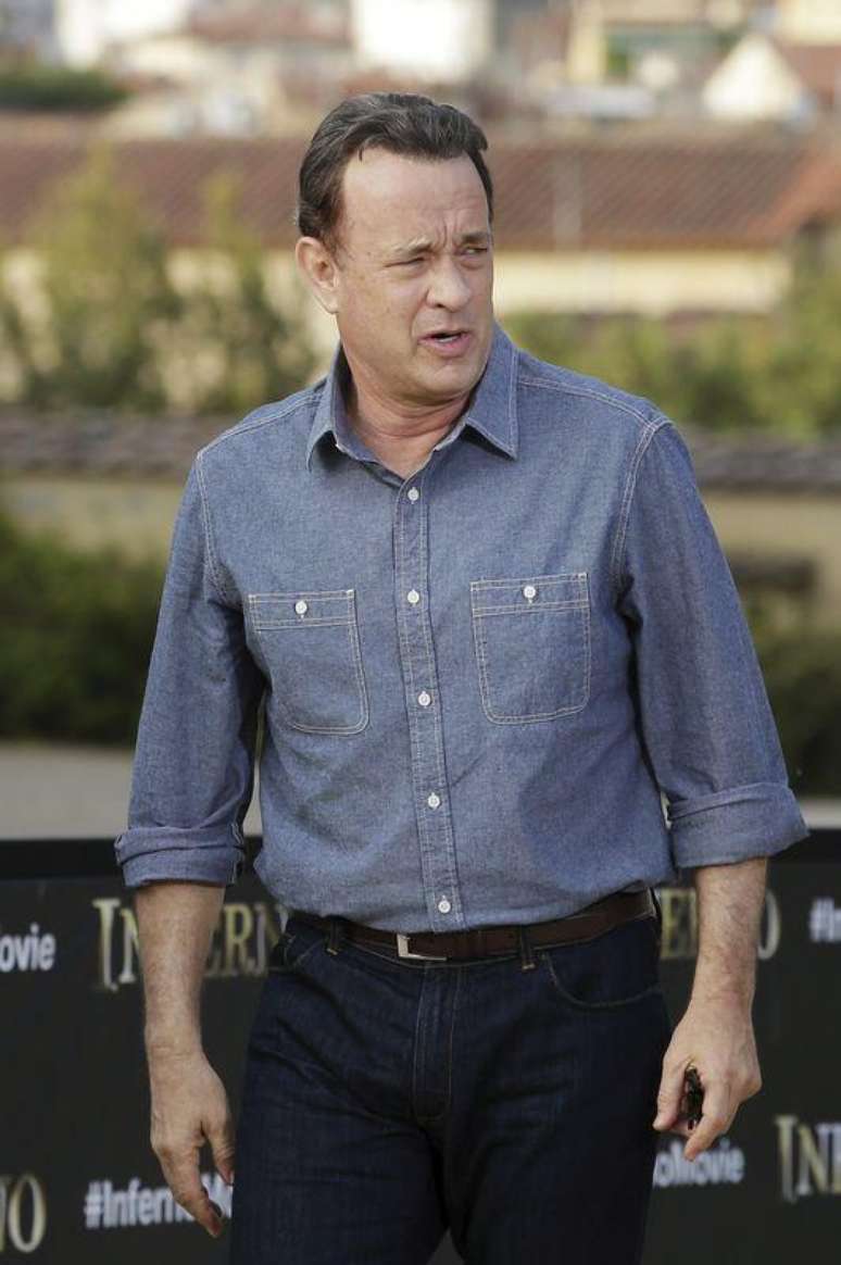Tom Hanks chega para sessão de fotos do filme "Inferno" em Florença.   11/5/2015.