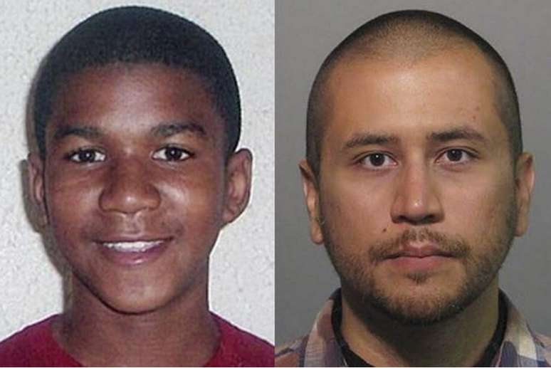 Trayvon Martin (à esquerda) e George Zimmerman (à direita)