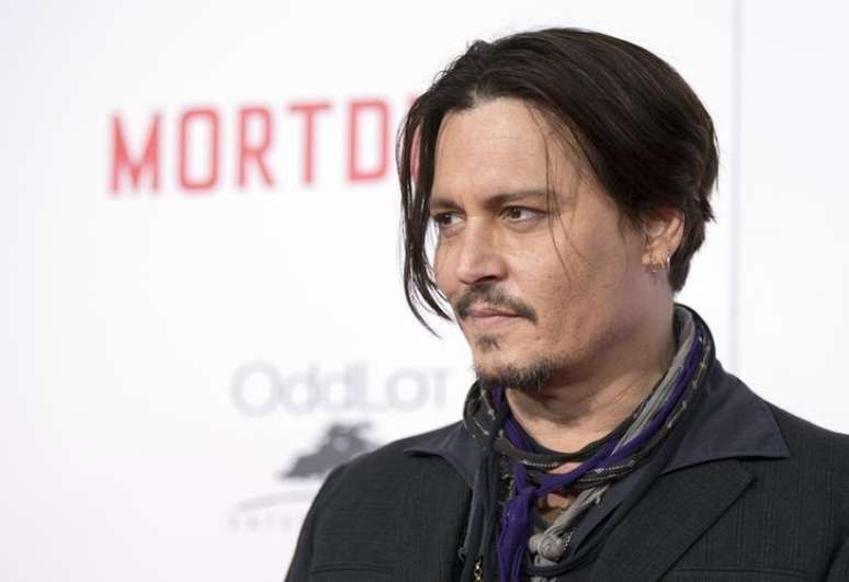Ator Johnny Depp em Hollywood. 23/01/2015