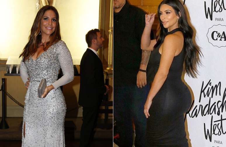 Ivete Sangalo tem 107cm de quadril, enquanto Kim Kardashian ostenta 101cm