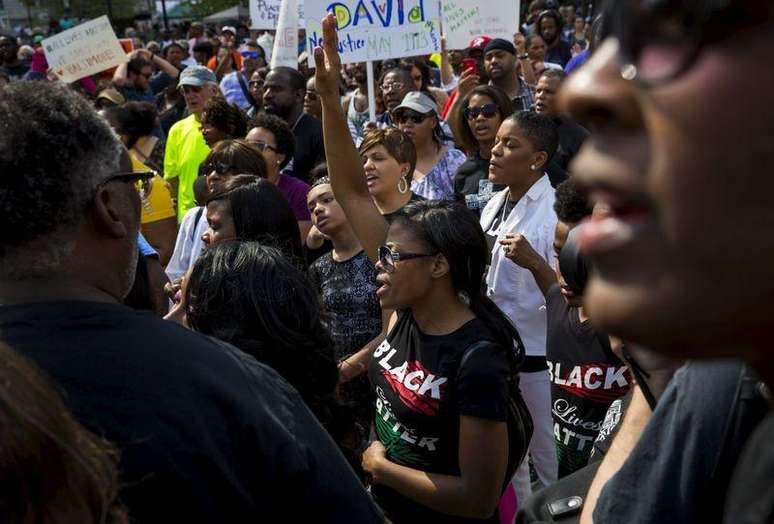 Manifestação em Baltimore por morte de jovem negro Freddie Gray. 3/5/2015.