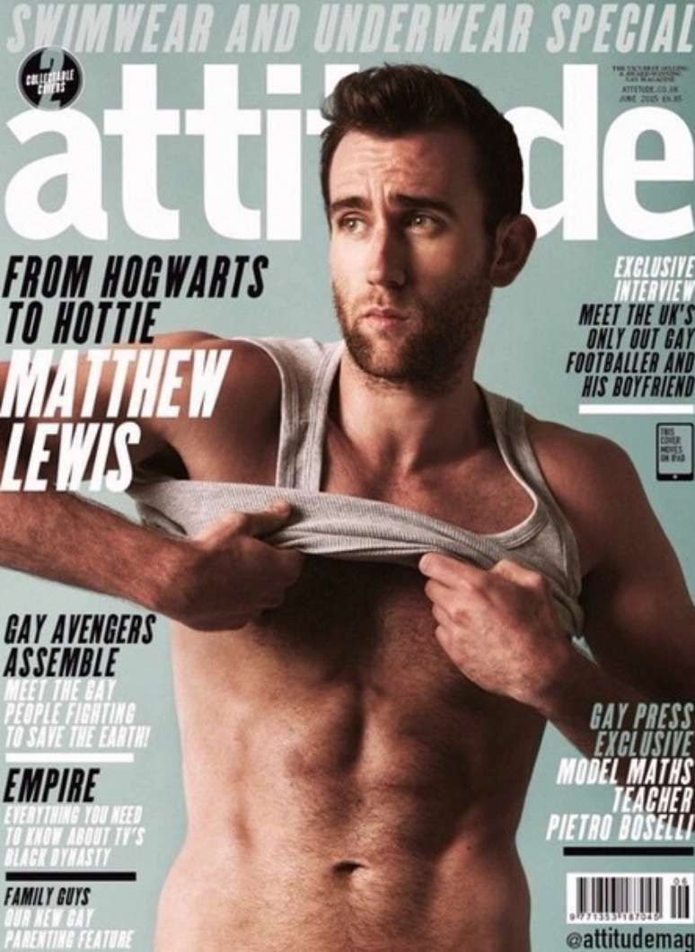 Matthew Lewis fez ensaio para a revista Attitude